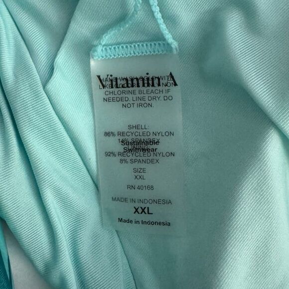 NWOT Vitamin A Longline Plunge Bikini Top in Jade Print Size 2XL - Picture 6 of 7